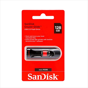 SANDISK CRUZER GLIDE 128GB USB 3.0 FLASH DRIVE