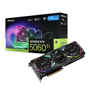 PNY GEFORCE RTX™ 5060 Ti 16GB EPIC-X RGB™OVERCLOCKED TRIPLE FANS GRAPHIC CARD
