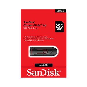 SANDISK CRUZER GLIDE 256GB USB 3.0 FLASH DRIVE
