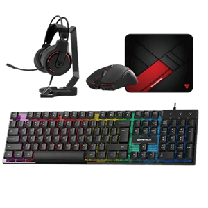 FANTECH P51 5 IN 1 KEYBOARD,MOUSE,HEADSET,STAND AND MOUSEPAD COMBO
